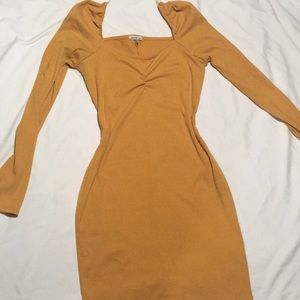 mustard mini dress